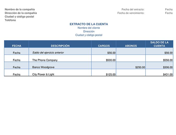 Sample Excel Templates Formato De Estado De Cuenta En My Xxx Hot Girl 6125