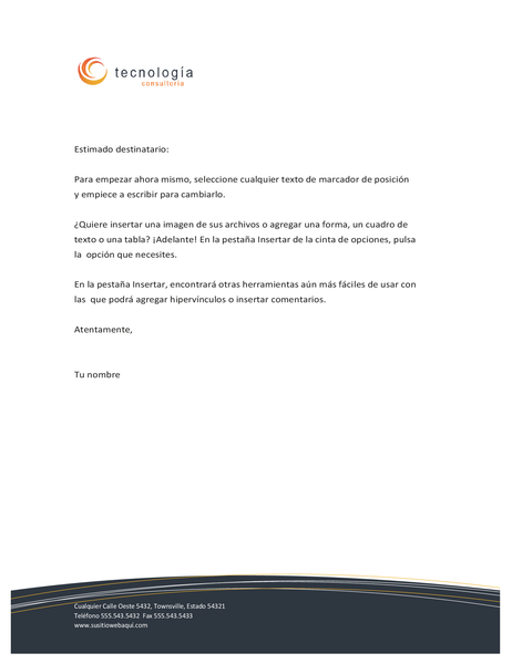 Membrete de la empresa de tecnología Membrete de la empresa de tecnología