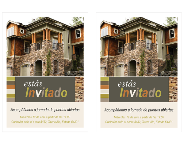 Invitación a un evento inmobiliario de puertas abiertas(2 por página) Invitación a un evento inmobiliario de puertas abiertas(2 por página)