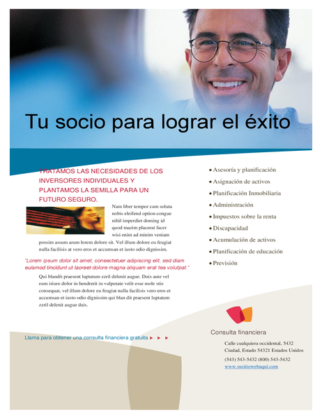 Folleto de empresa financiera Folleto de empresa financiera