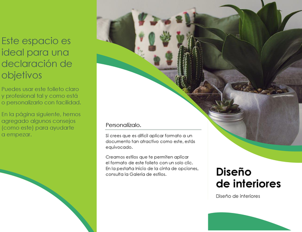 Folleto de diseño de interiores Folleto de diseño de interiores