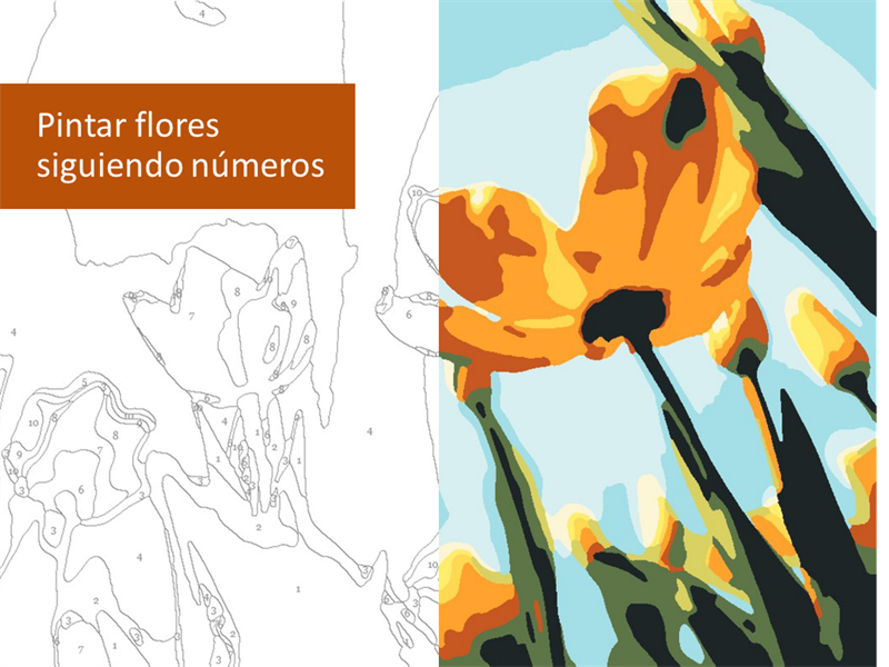 Pintar flores con la ayuda de números Pintar flores con la ayuda de números