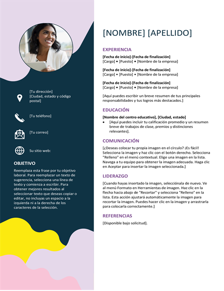 Currículum vítae con formas orgánicas Currículum vítae con formas orgánicas