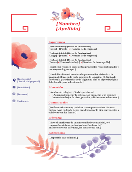 Currículum floral rosa