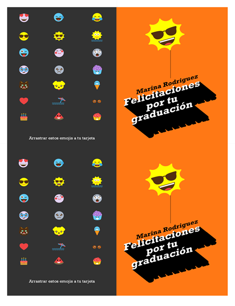 Tarjeta de graduación de emoji