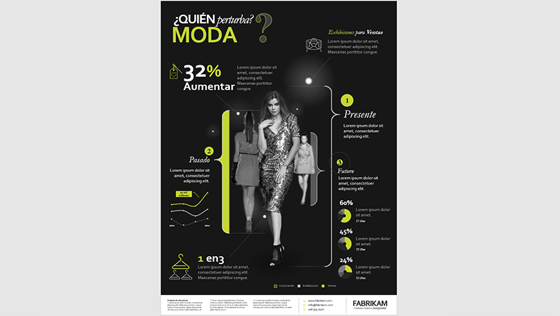 Póster infográfico sobre moda