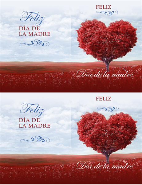 Tarjeta del Día de la madre con árbol de corazones Tarjeta del Día de la madre con árbol de corazones