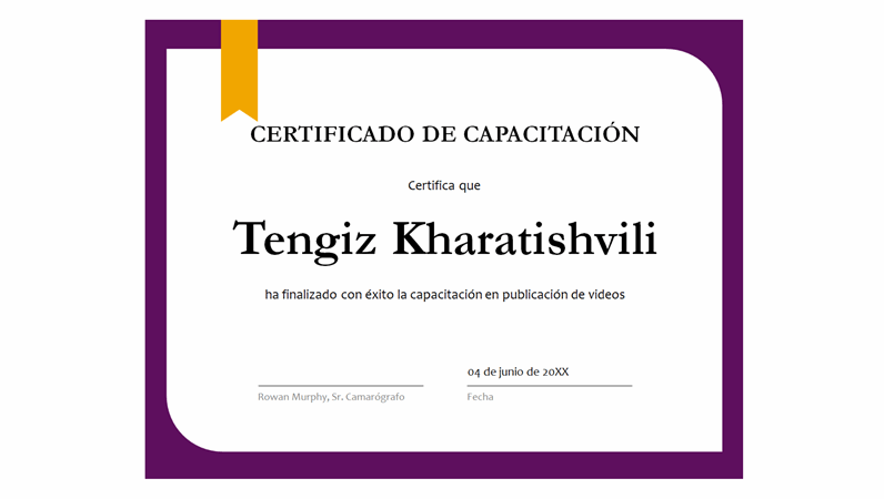 Certificado de aprendizaje Certificado de aprendizaje