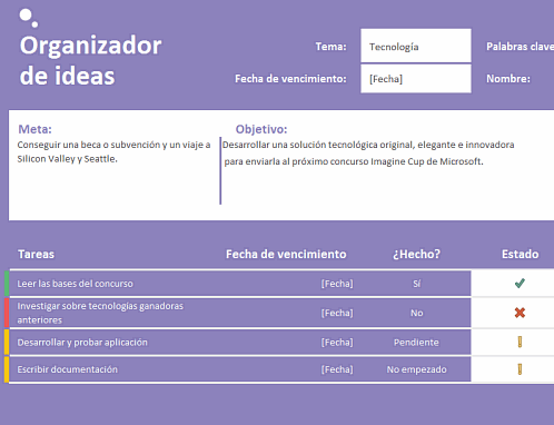 Organizador de ideas (tareas)