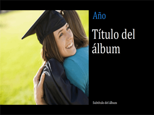Álbum de fotos de graduación, negro (pantalla panorámica)