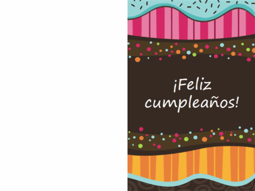 Tarjeta de cumpleaños con puntos y rayas (niños, plegada) Tarjeta de cumpleaños con puntos y rayas (niños, plegada)