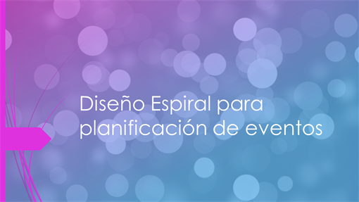 Diseño Espiral para planificación de eventos Diseño Espiral para planificación de eventos