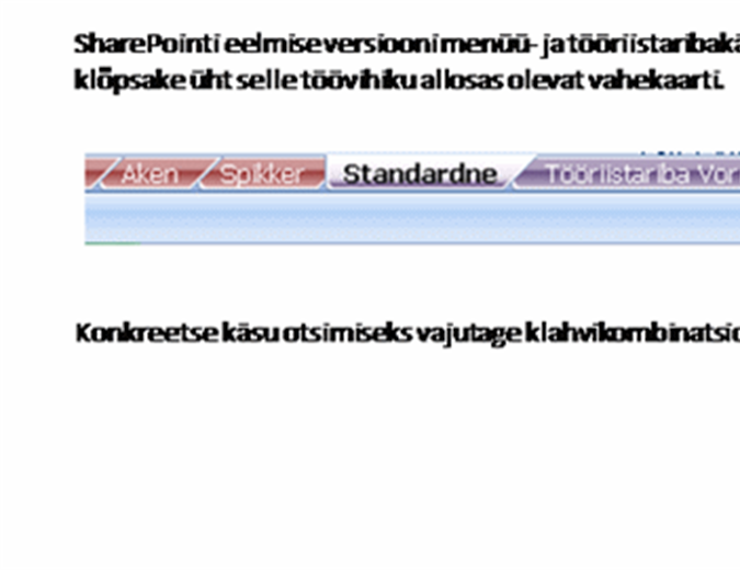 SharePoint Serveri menüükäskude asukohad lindil – töövihik teatmematerjalidega SharePoint Serveri menüükäskude asukohad lindil – töövihik teatmematerjalidega
