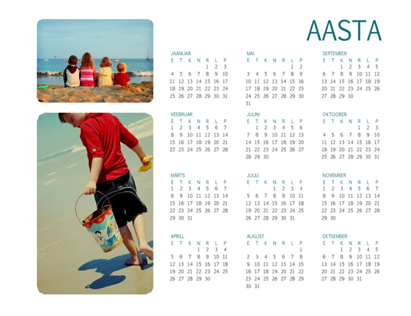 Perefotodega kalender (mis tahes aasta, 1 leht) Perefotodega kalender (mis tahes aasta, 1 leht)