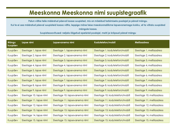 Noortespordi vahepala registreerimisleht Noortespordi vahepala registreerimisleht