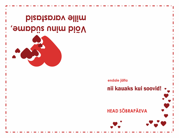 Sõbrapäeva kaart (südamega, neljaks volditav) Sõbrapäeva kaart (südamega, neljaks volditav)