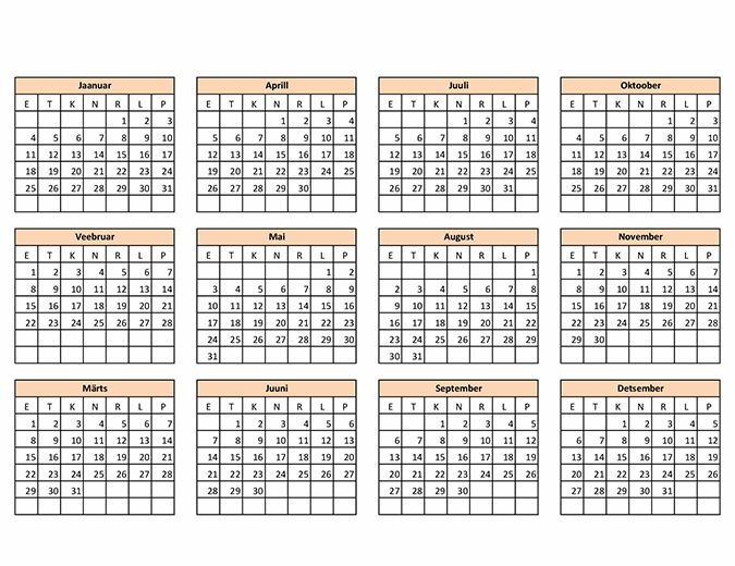 Kalendri koostaja (iga aasta)