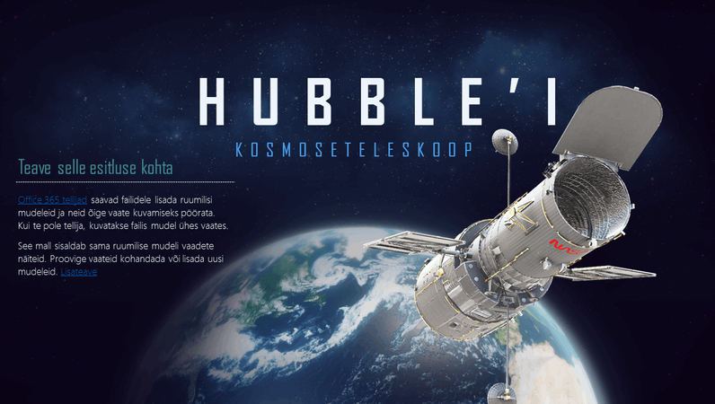 Ruumiline PowerPointi esitlus (Hubble’i kosmoseteleskoobi mudel)