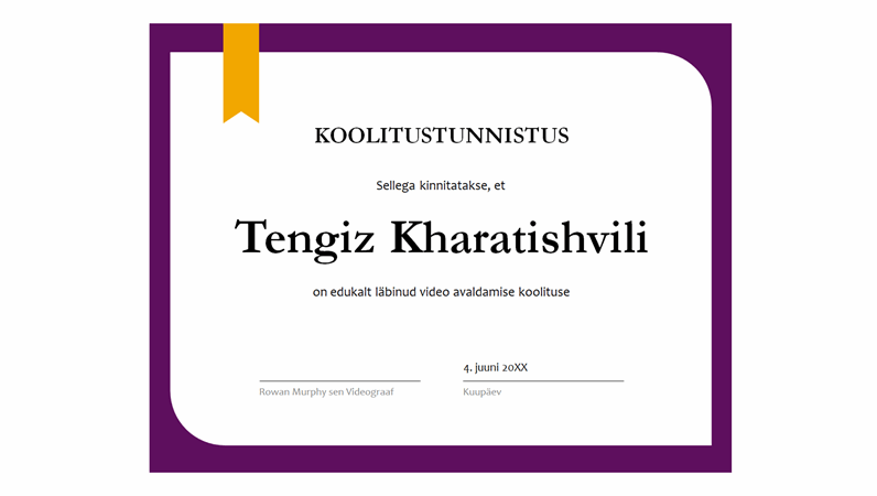 Koolitustunnistus Koolitustunnistus