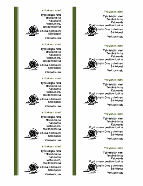 Käyntikortit (10/sivu, vaaka) Käyntikortit (10/sivu, vaaka)
