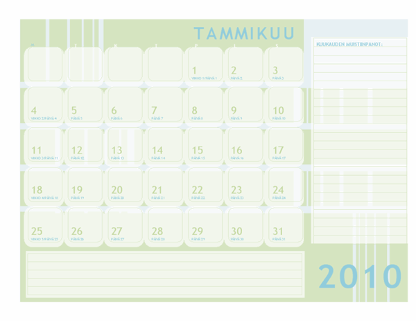 Juliaaninen kalenteri 2010 (ma - su)