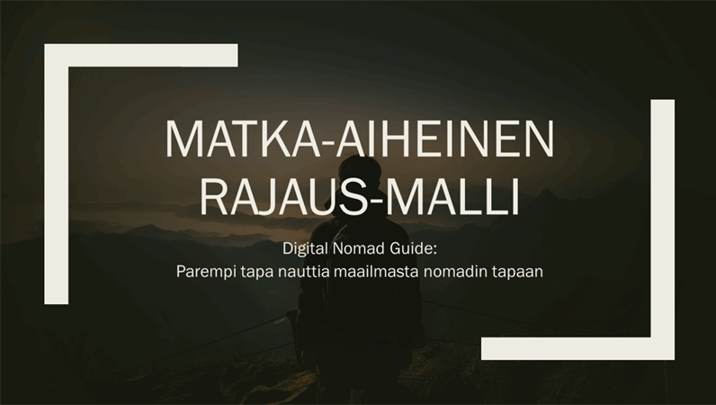 Matka-aiheinen malli Matka-aiheinen malli