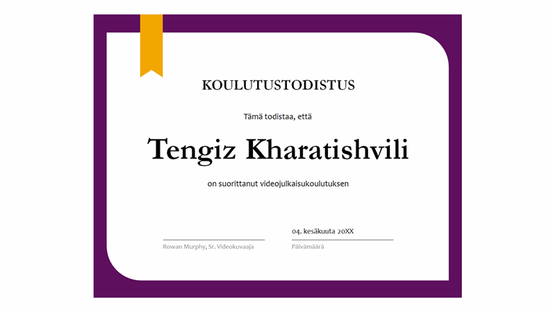 Koulutustodistus Koulutustodistus