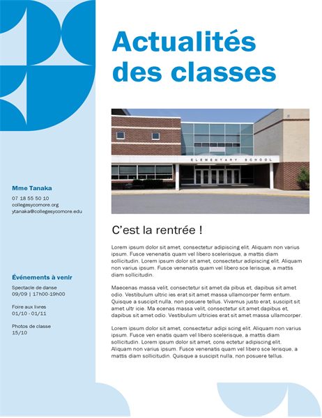 Bulletin d’informations de classe Bulletin d’informations de classe