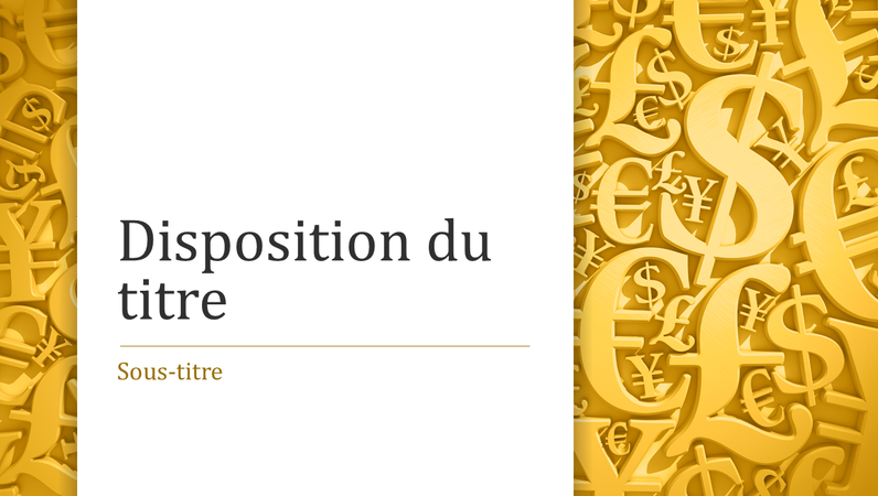 Présentation des symboles de devises (grand écran) Présentation des symboles de devises (grand écran)