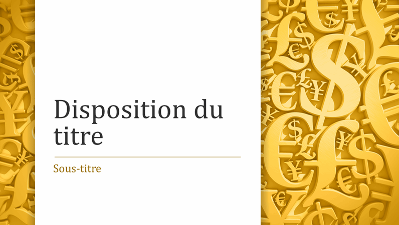Présentation Symboles de devises (grand écran) Présentation Symboles de devises (grand écran)