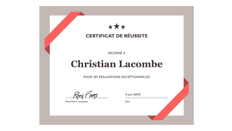 certificat de reussite bordure bleue officielle certificat de reussite bordure bleue