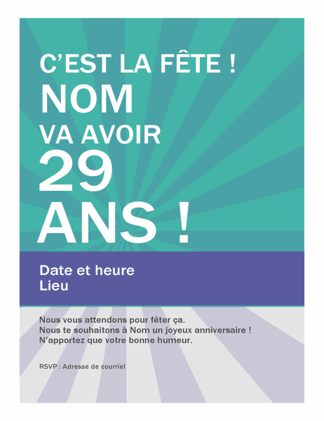 Affiche De Fete D Anniversaire