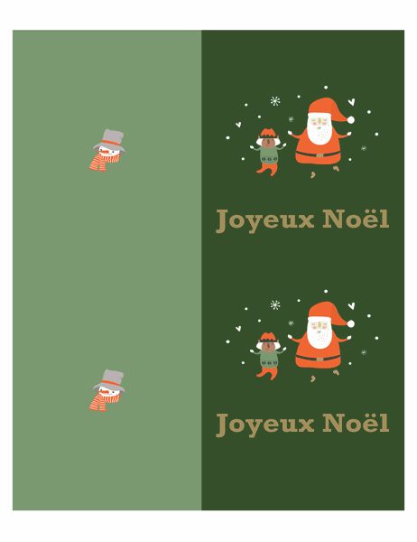 Cartes de Noël (conception Esprit de Noël, 2 par page, pour papier Avery)