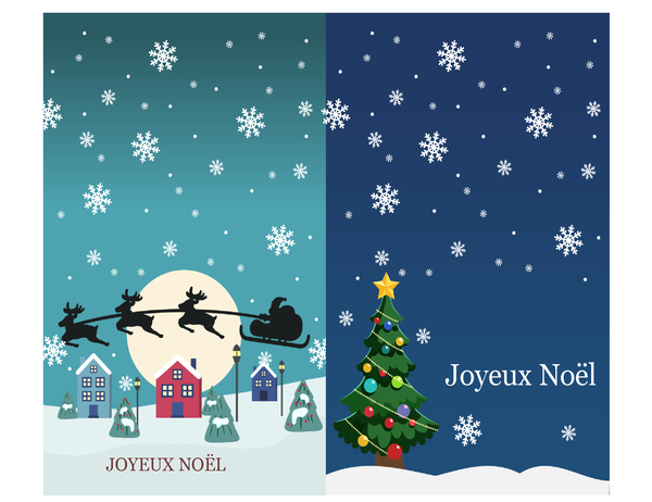 Cartes de message de Noël (conception Esprit de Noël, 2 par page, pour support Avery 3268) Cartes de message de Noël (conception Esprit de Noël, 2 par page, pour support Avery 3268)