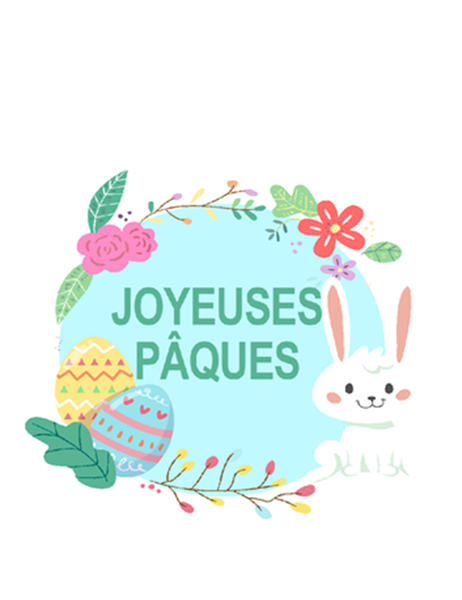Carte Joyeuses Pâques (pliée en quatre) Carte Joyeuses Pâques (pliée en quatre)
