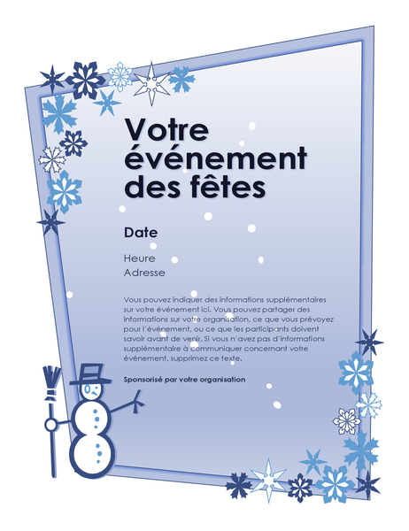 Prospectus annonçant un événement prévu pour les vacances d’hiver Prospectus annonçant un événement prévu pour les vacances d’hiver