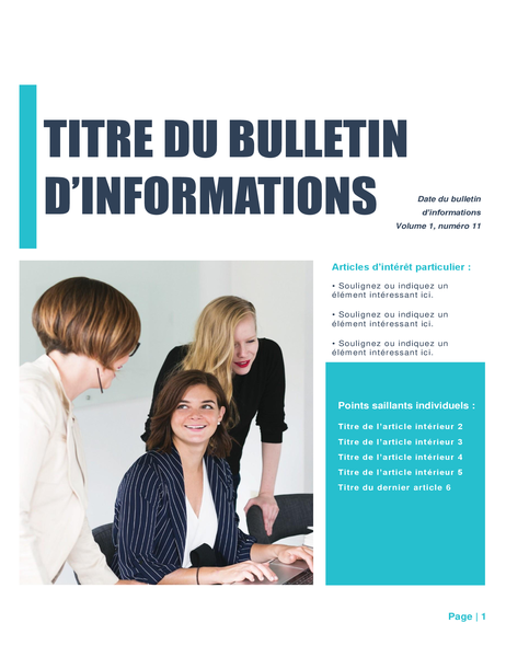 Bulletin (création Simple, 4 colonnes, 6 pages)