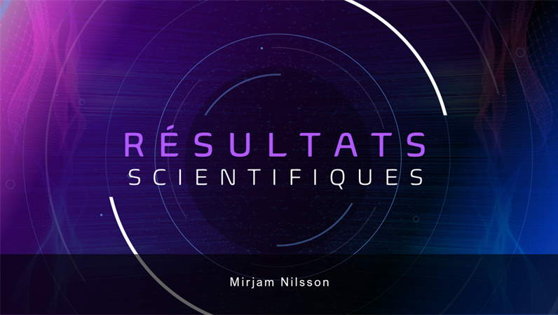 Présentation de résultats scientifiques Présentation de résultats scientifiques