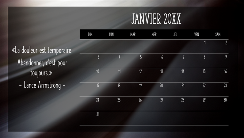 Calendrier de citations mensuelles Calendrier de citations mensuelles