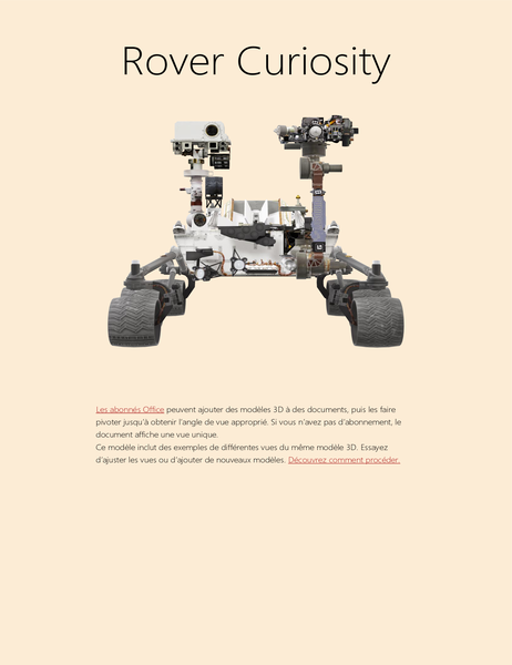 Rapport scientifique 3D Word (modèle Mars Rover)