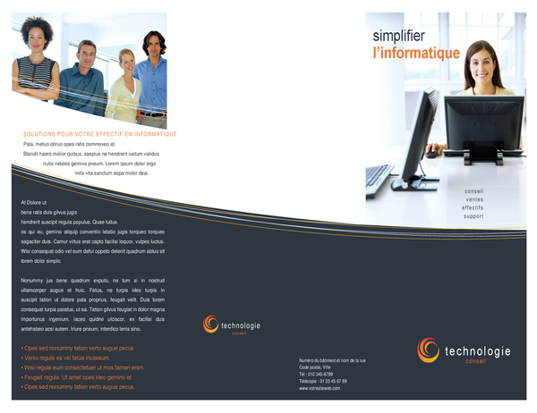 Brochure d’entreprise de technologie (dépliant à trois pages)