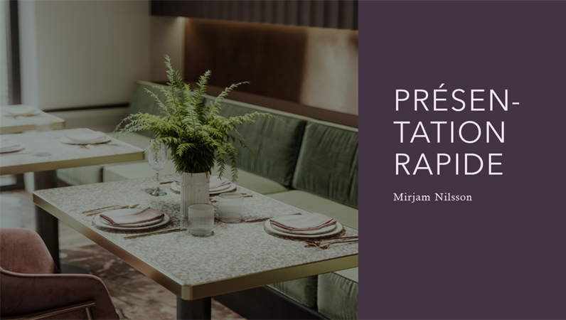 Présentation rapide d’un restaurant Présentation rapide d’un restaurant