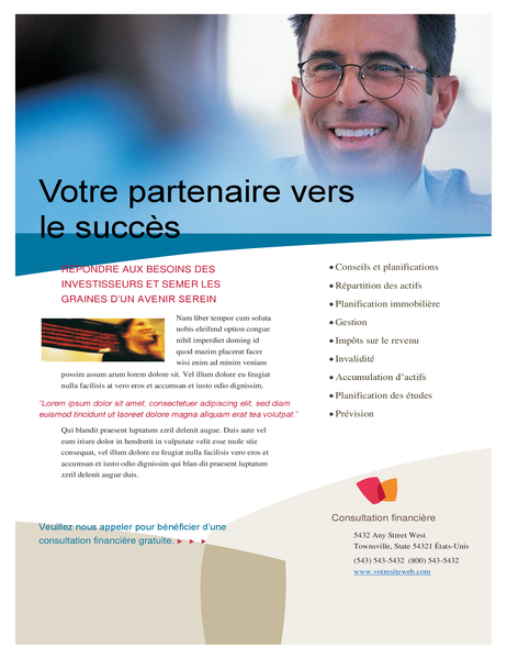 Prospectus pour entreprise financière Prospectus pour entreprise financière