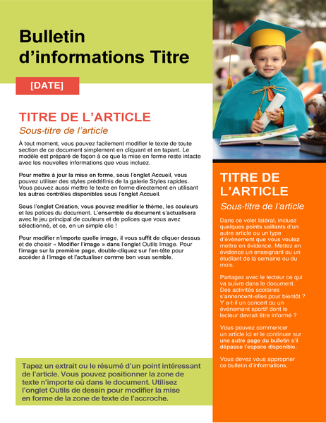 Bulletin d’informations scolaire Bulletin d’informations scolaire