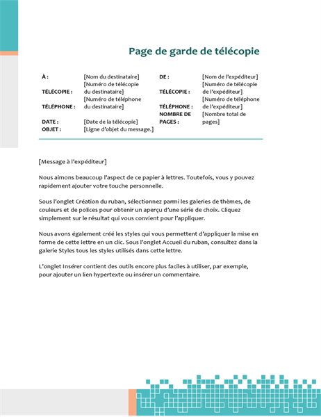 Page de garde de télécopie minimaliste Page de garde de télécopie minimaliste
