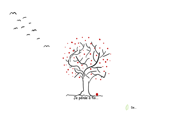 Carte de condoléances avec arbre