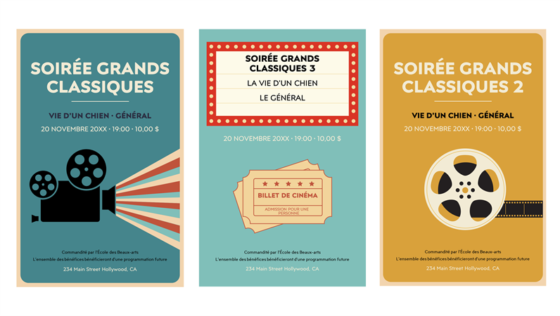 Affiches de soirée cinéma Affiches de soirée cinéma
