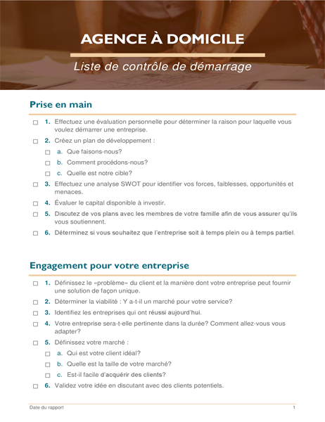 Liste pour créer son entreprise à domicile Liste pour créer son entreprise à domicile