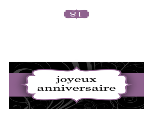 Carte d’anniversaire (ruban violet, deux volets)