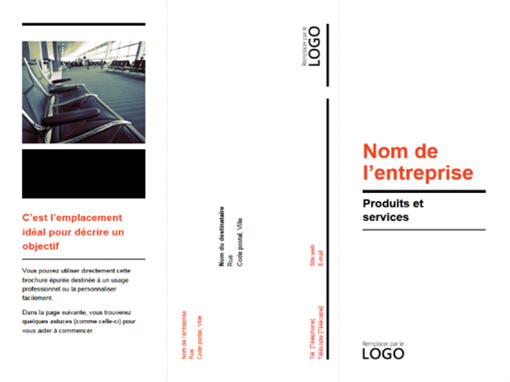 Brochure professionnelle à trois volets (design noir et rouge)